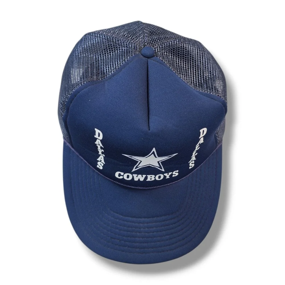 Vintage Dallas‎ Cowboys Trucker Mesh Foam Rope Snapback Navy Blue Hat Cap